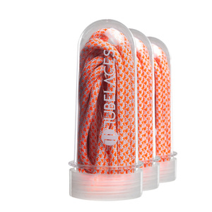 sznurowadła TUBELACES - WHITE/NEON ORANGE (150 cm)