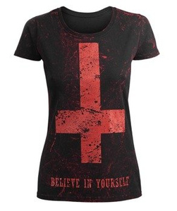 bluzka damska AMENOMEN - BELIEVE IN YOURSELF (OMEN003DA BLACK ALLPRINT RED)
