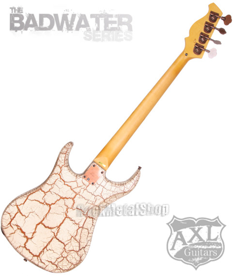 gitara basowa AXL BADWATER / WHITE CRACKLE